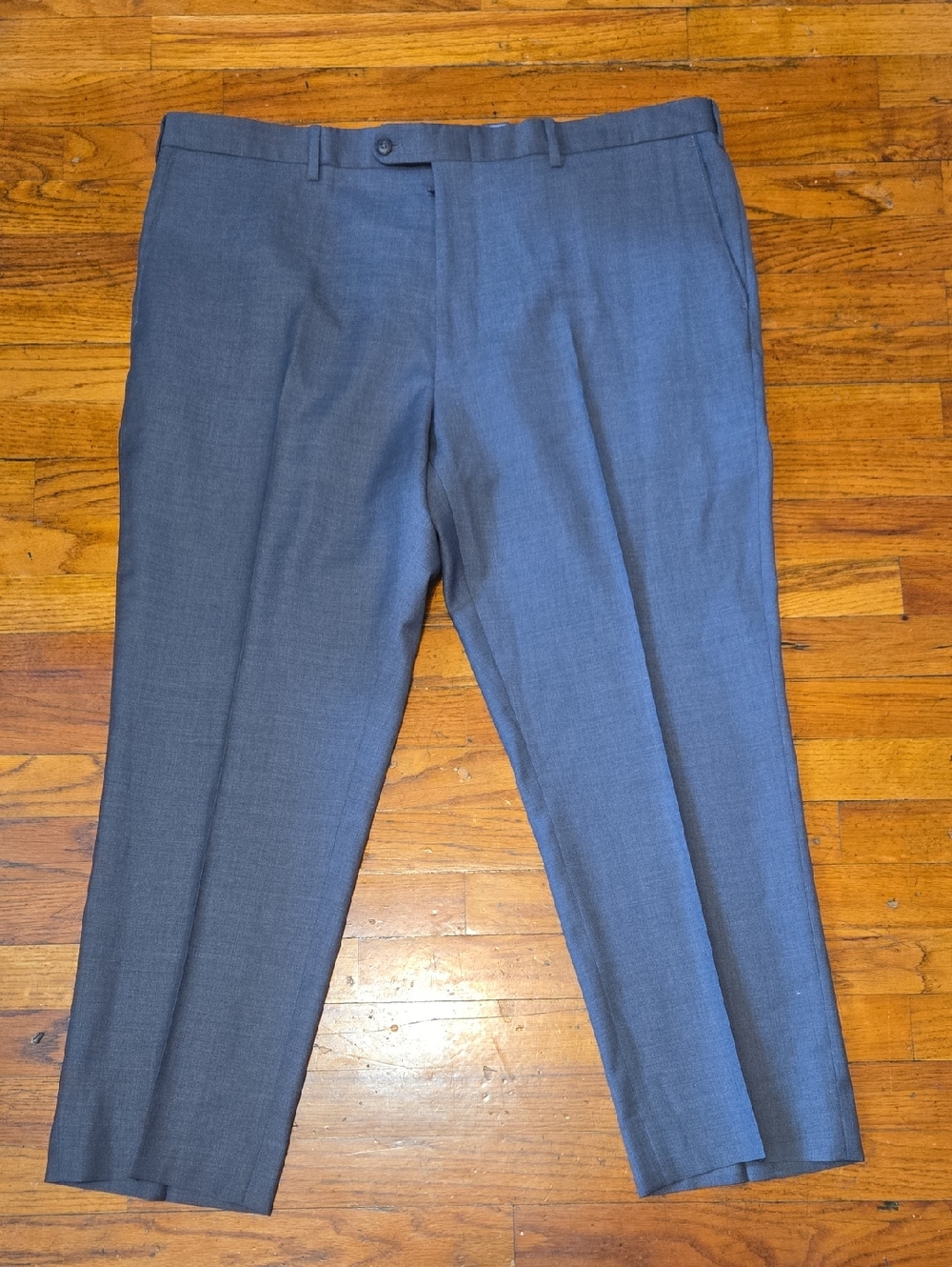 JWN 42R (42x28) Traditional Fit Wool Dress Pants Gray- 2" Inseam Made in Italy